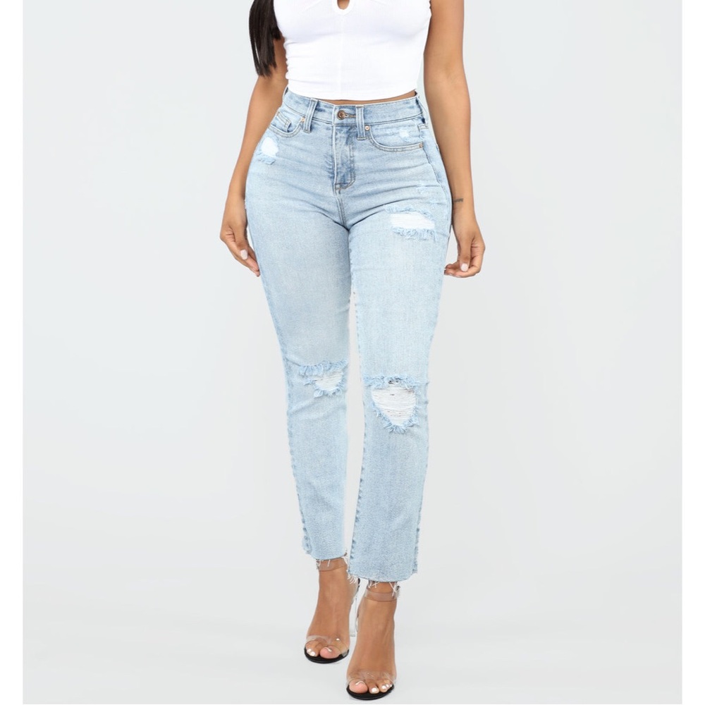 Distressed Mom Jeans - Picture 3 of 9